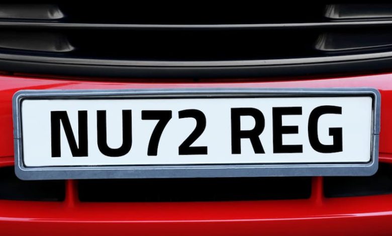 A customised car plate showing how number plates impacts car's resale value